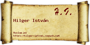 Hilger István névjegykártya